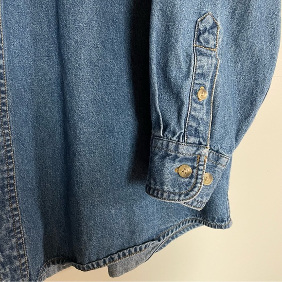 Vintage Lee 100% Cotton Blue Denim Button Down Collared Shirt Men’s Size… - Picture 6 of 8